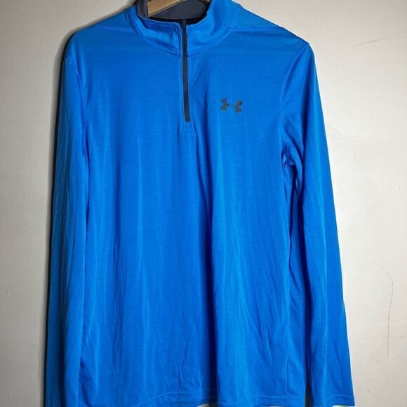 Under armour heat gear 1/4 zip jacket men’s size small blue - Picture 1 of 8